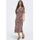 JDY maxi zomerjurk met ceintuur en print - donkerrood