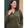 VERO MODA CURVE corduroy top Plus Size - donkergroen
