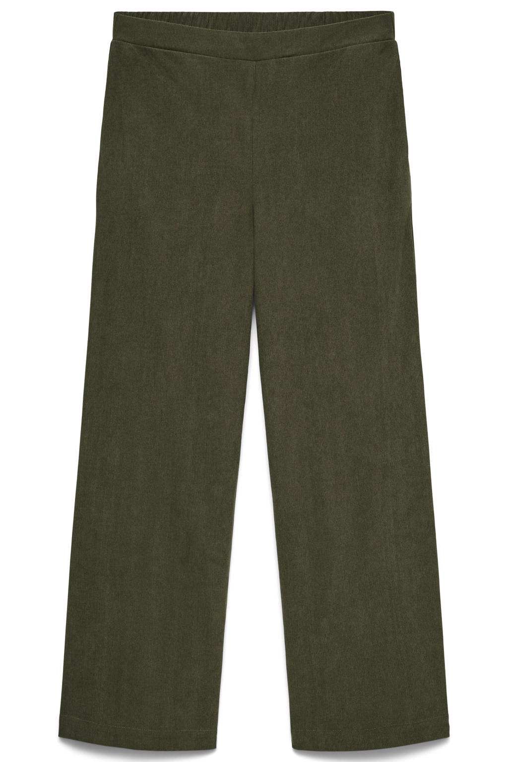 Groene dames VERO MODA CURVE straight leg casual corduroy broek Plus Size met effen