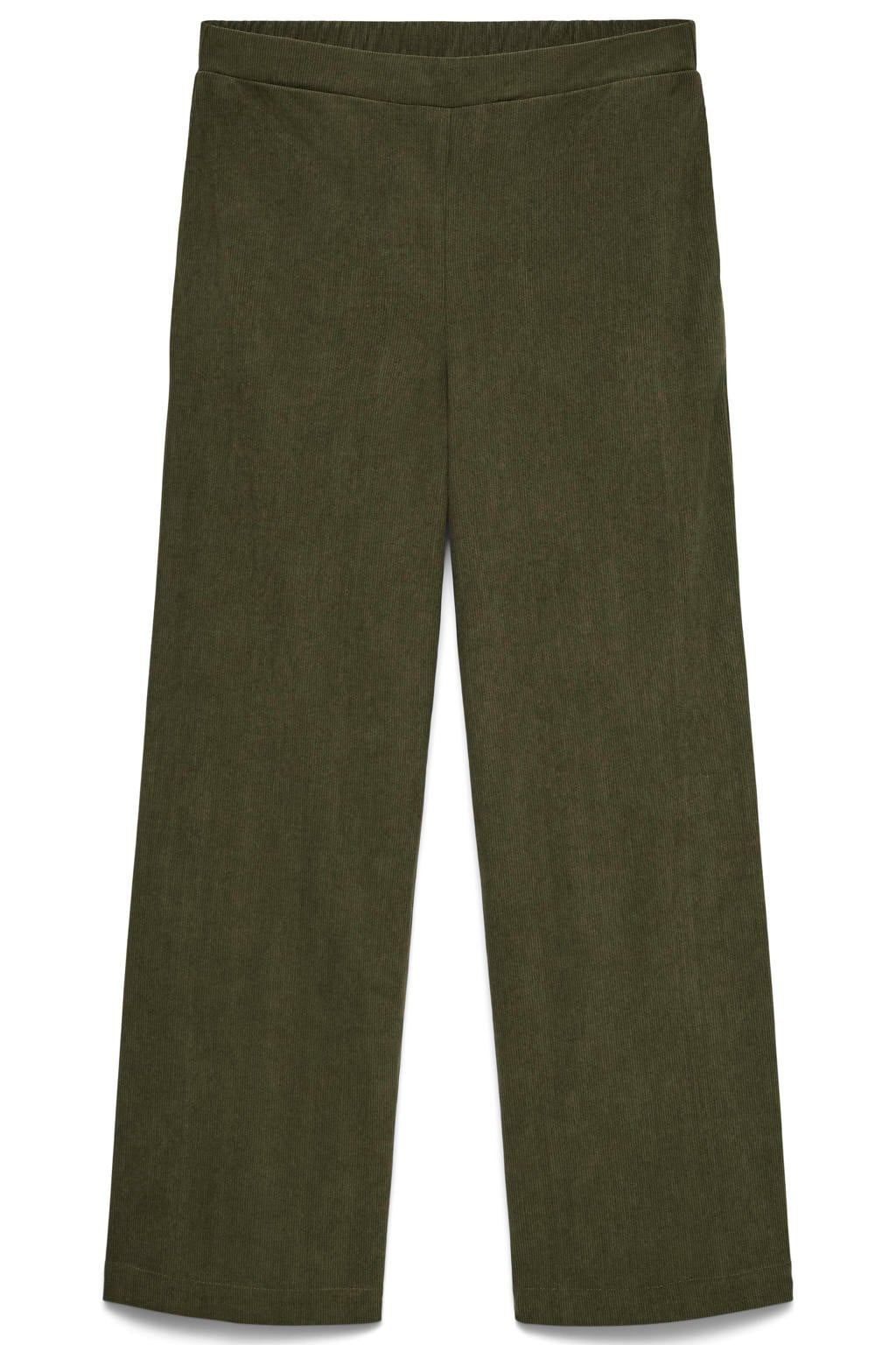 Groene dames VERO MODA CURVE straight leg casual corduroy broek Plus Size met effen