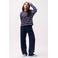 Catwalk Junkie rechtvallende gestreepte top - marineblauw