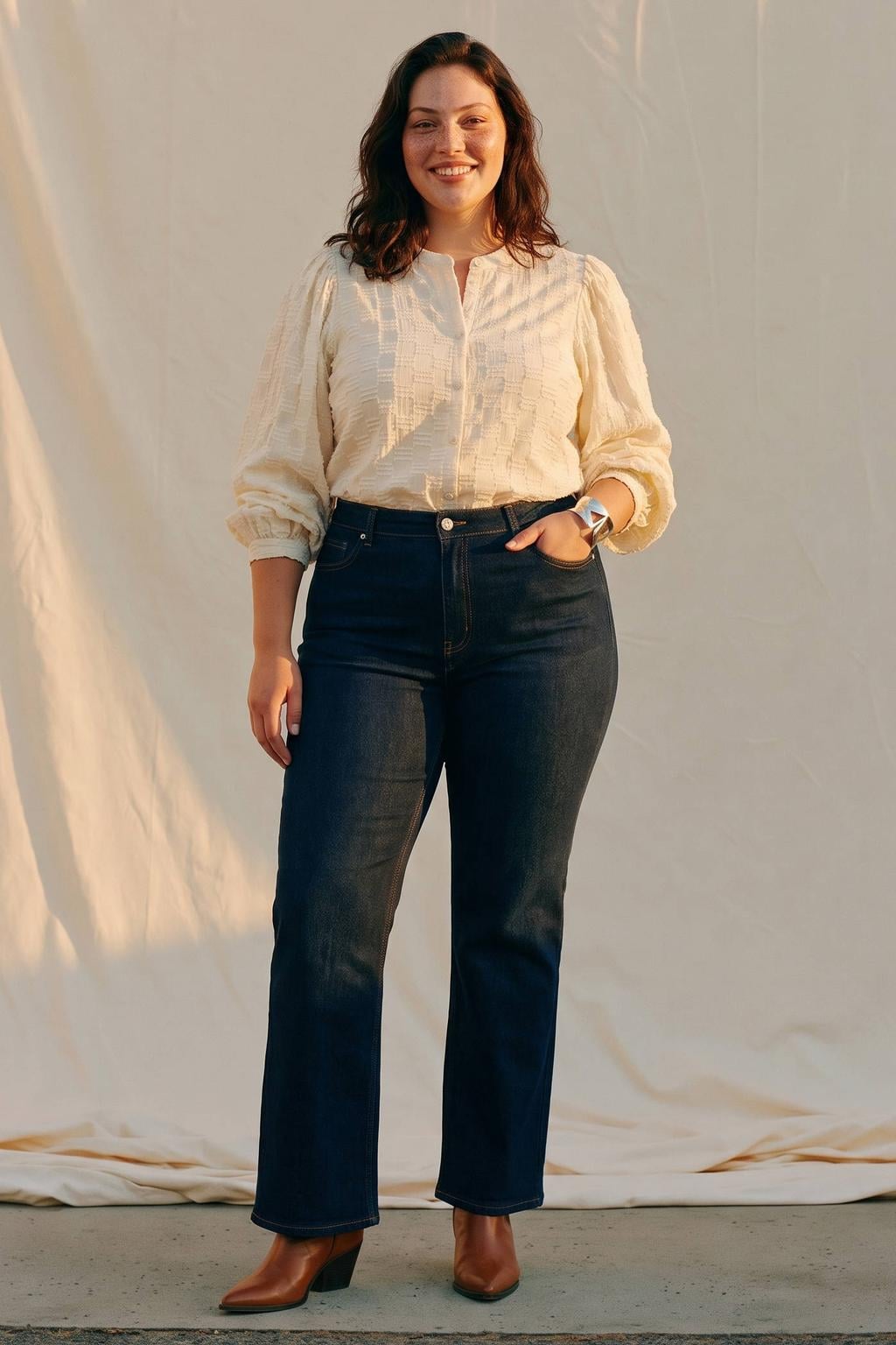 VERO MODA CURVE Plus Size blouse - ecru