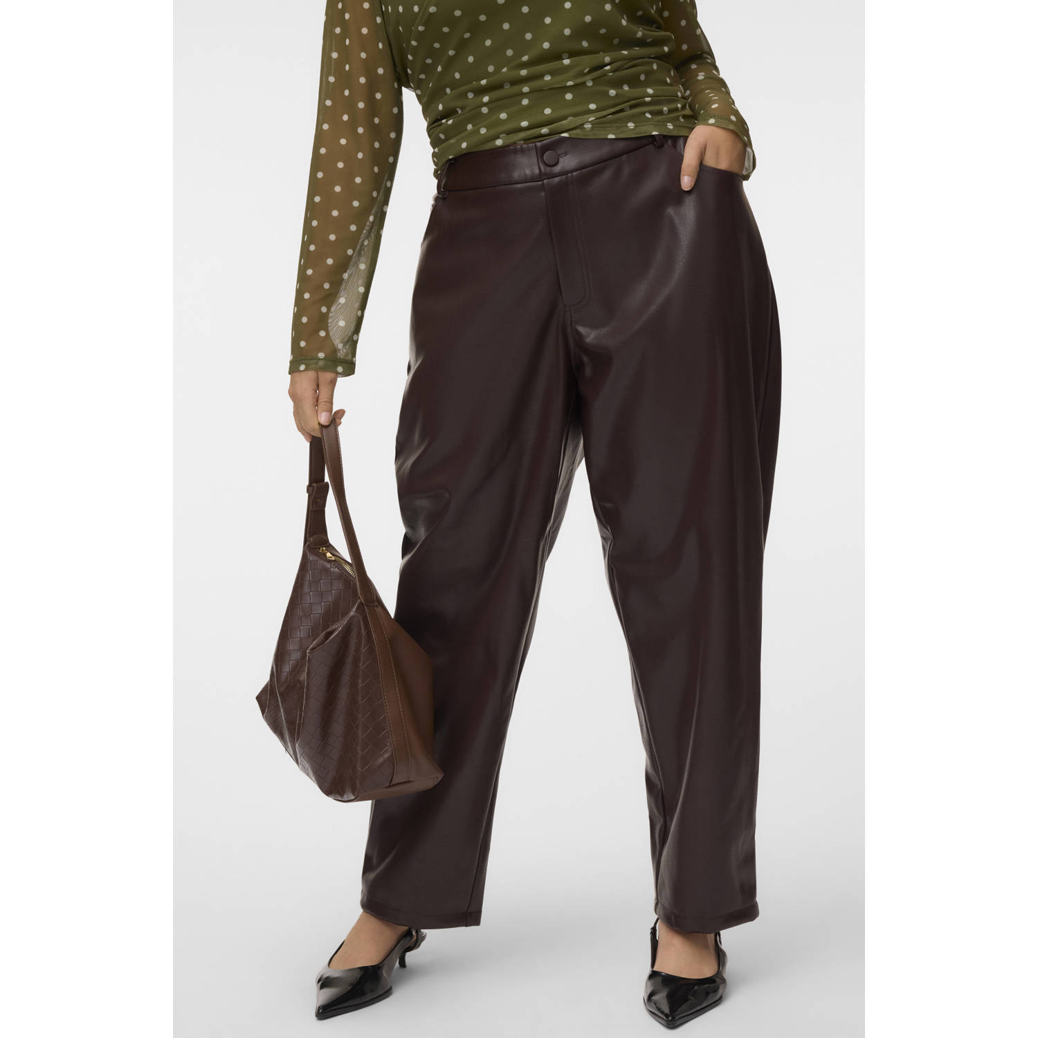 VERO MODA CURVE Plus Size casual broek bruin