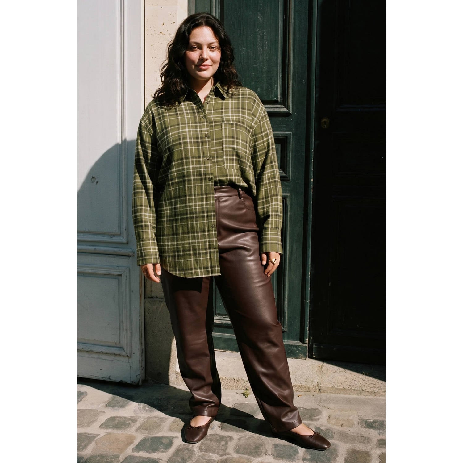 VERO MODA CURVE Plus Size casual broek bruin