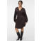 VERO MODA Curve x Wehkamp mini satijnen wikkeljurk Plus Size - donkerbruin
