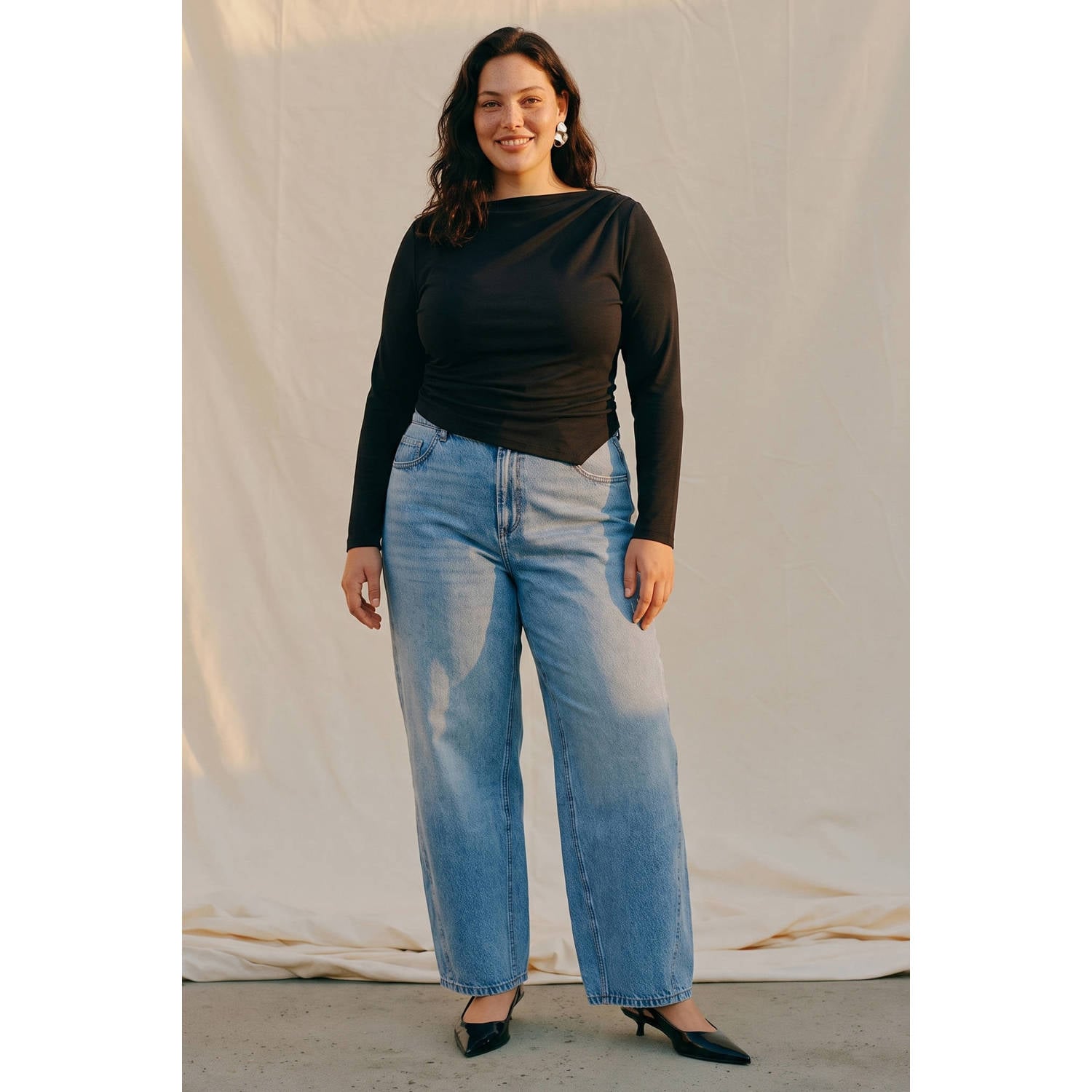 VERO MODA CURVE Plus Size top zwart