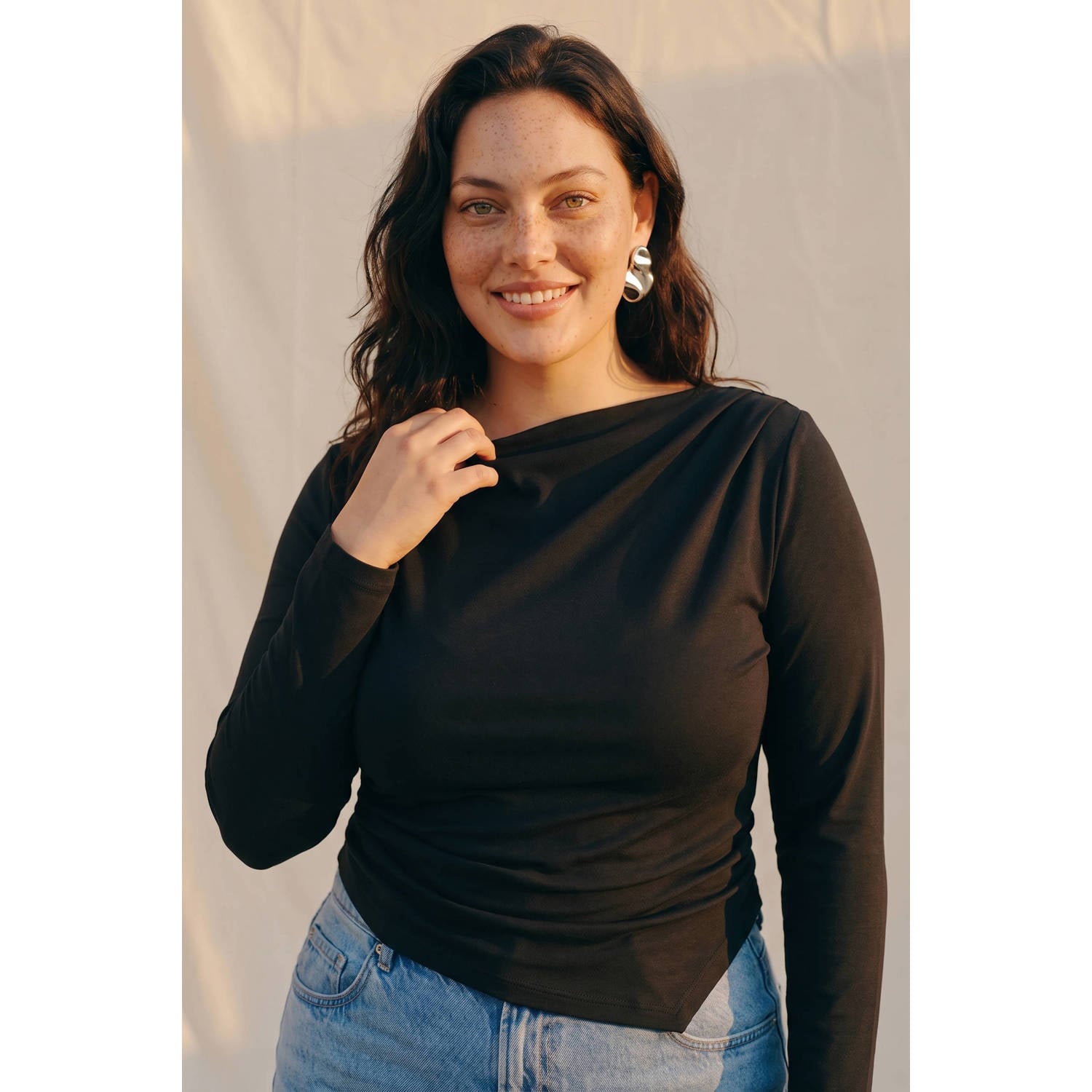 VERO MODA CURVE Plus Size top zwart