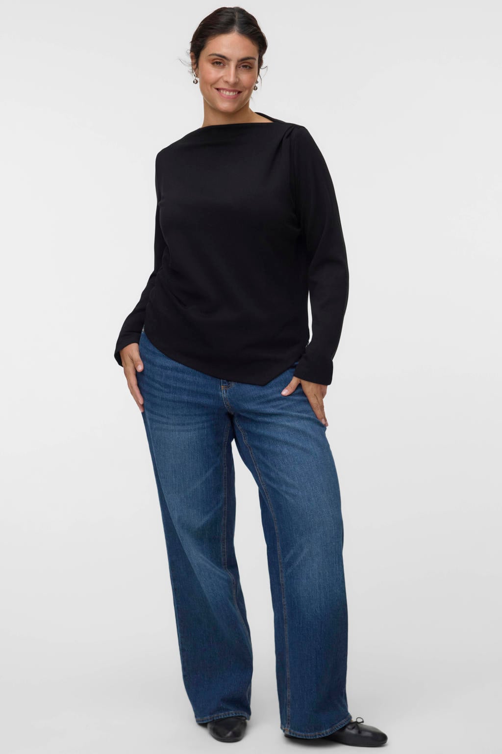 VERO MODA Curve x Wehkamp Plus Size top - zwart