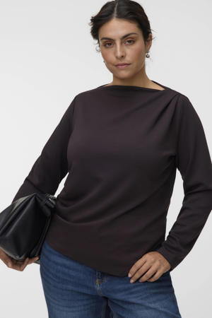 Plus Size top - donkerbruin