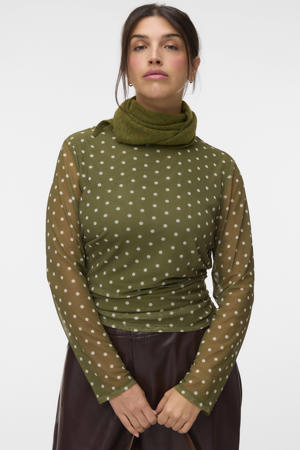Plus Size top met stippen - groen