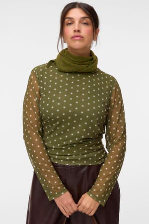 Plus Size top met stippen - groen