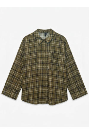geruite blouse Plus Size - groen