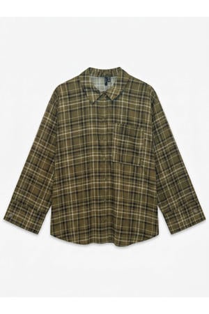 geruite blouse Plus Size - groen