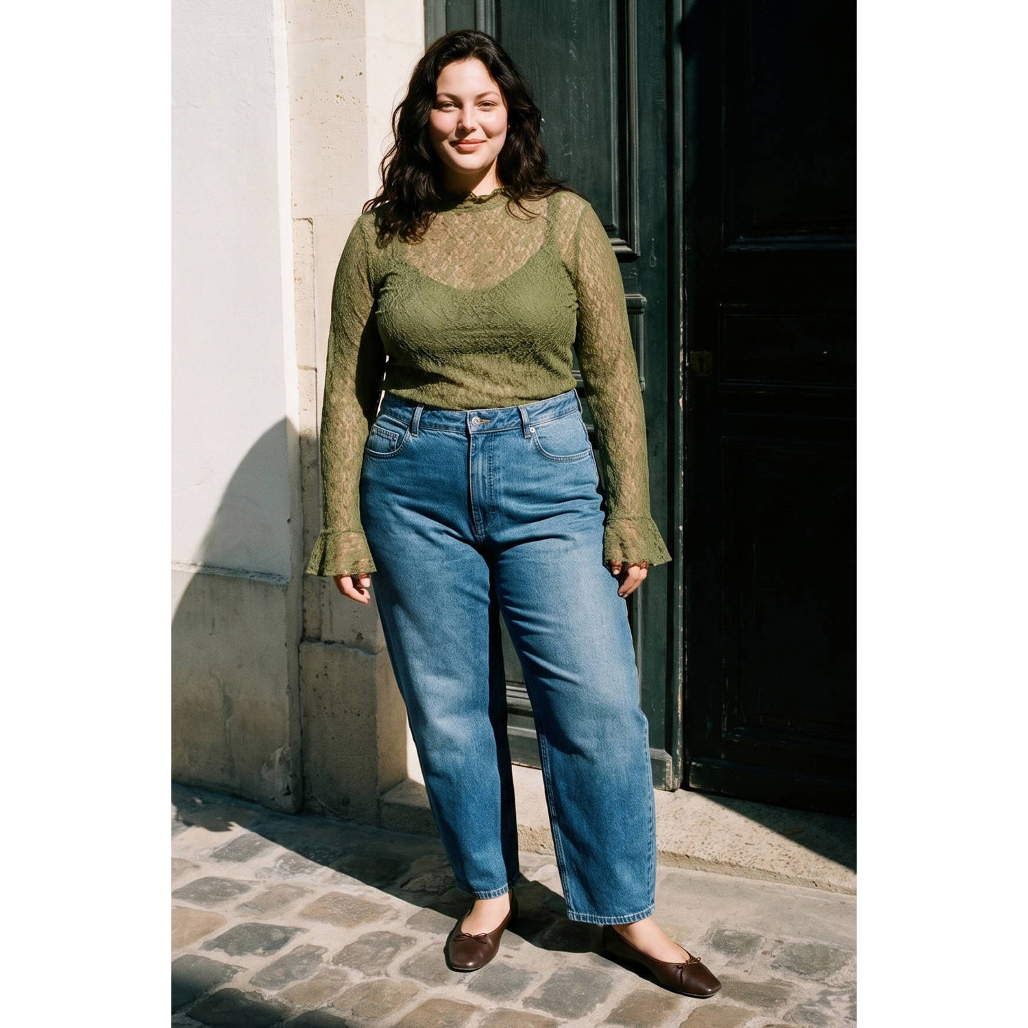 VERO MODA CURVE Vmczelda Hr Barrel Denim Jeans Mix Cur Plus Size jeans lichtblauw