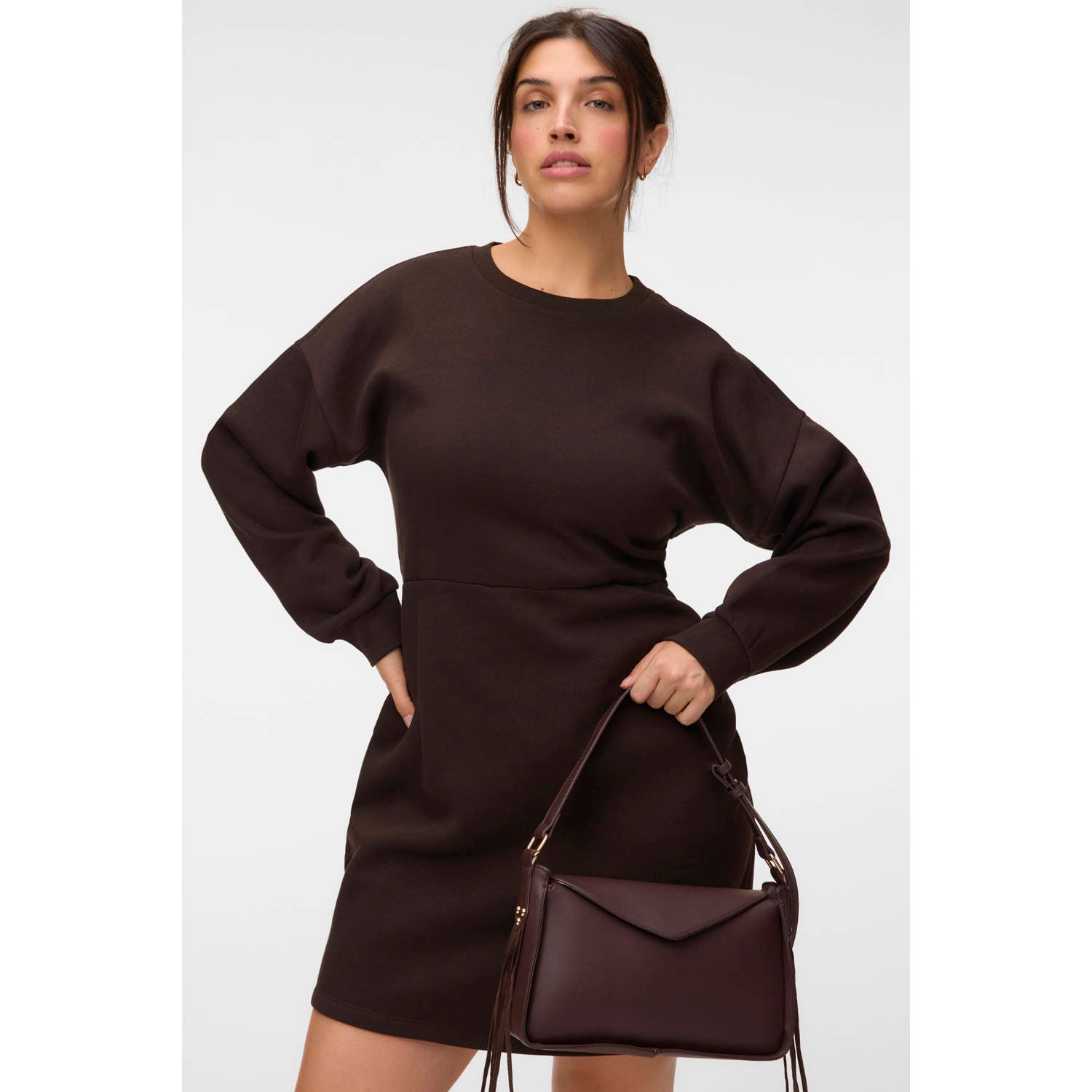 VERO MODA CURVE sweatjurk Plus Size donkerbruin