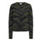 JDY gebreide trui met zebraprint en wol - donkergroen/zwart