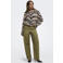 JDY gebreide pullover met zebraprint en wol - beige/zwart