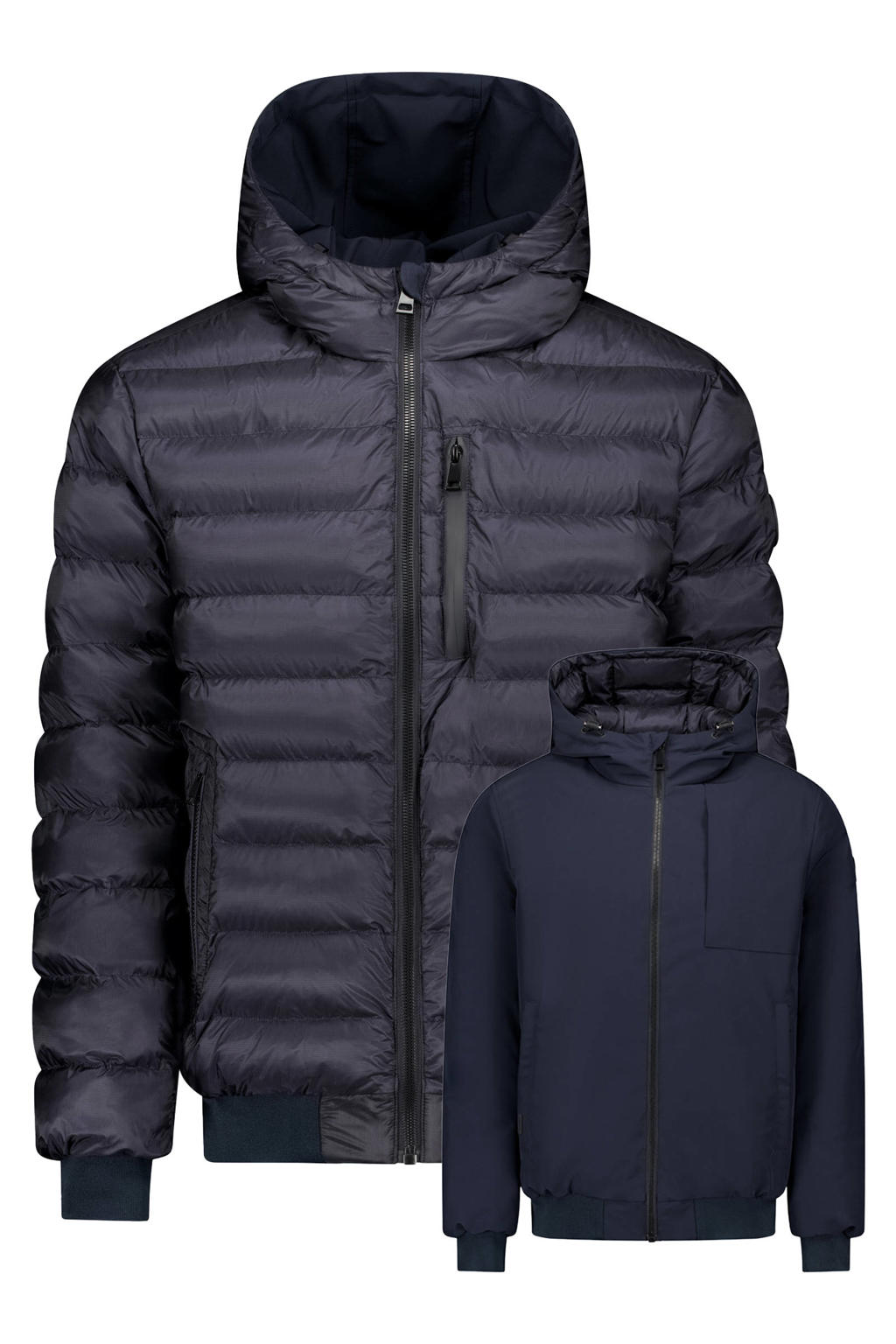 Airforce quilted winterjas - donkerblauw