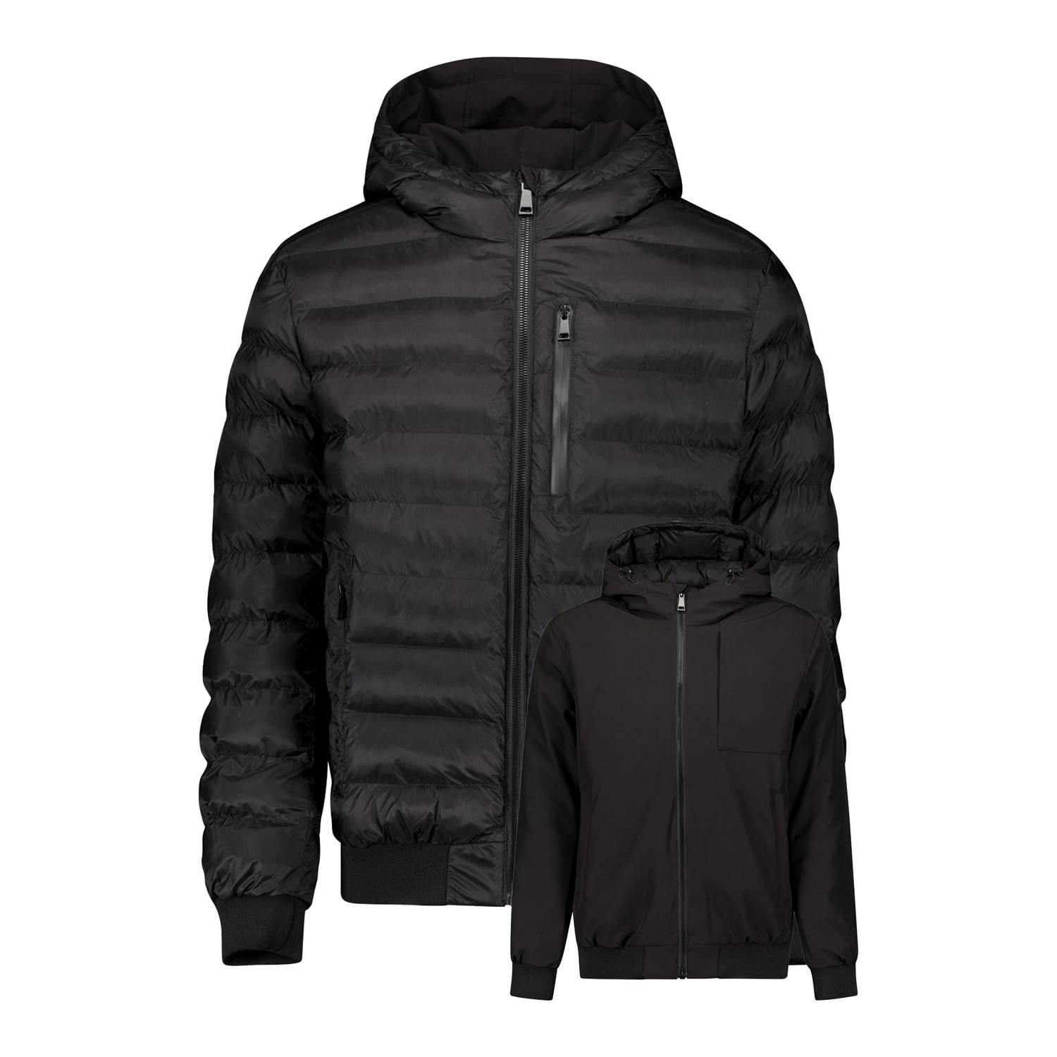 Airforce quilted winterjas zwart
