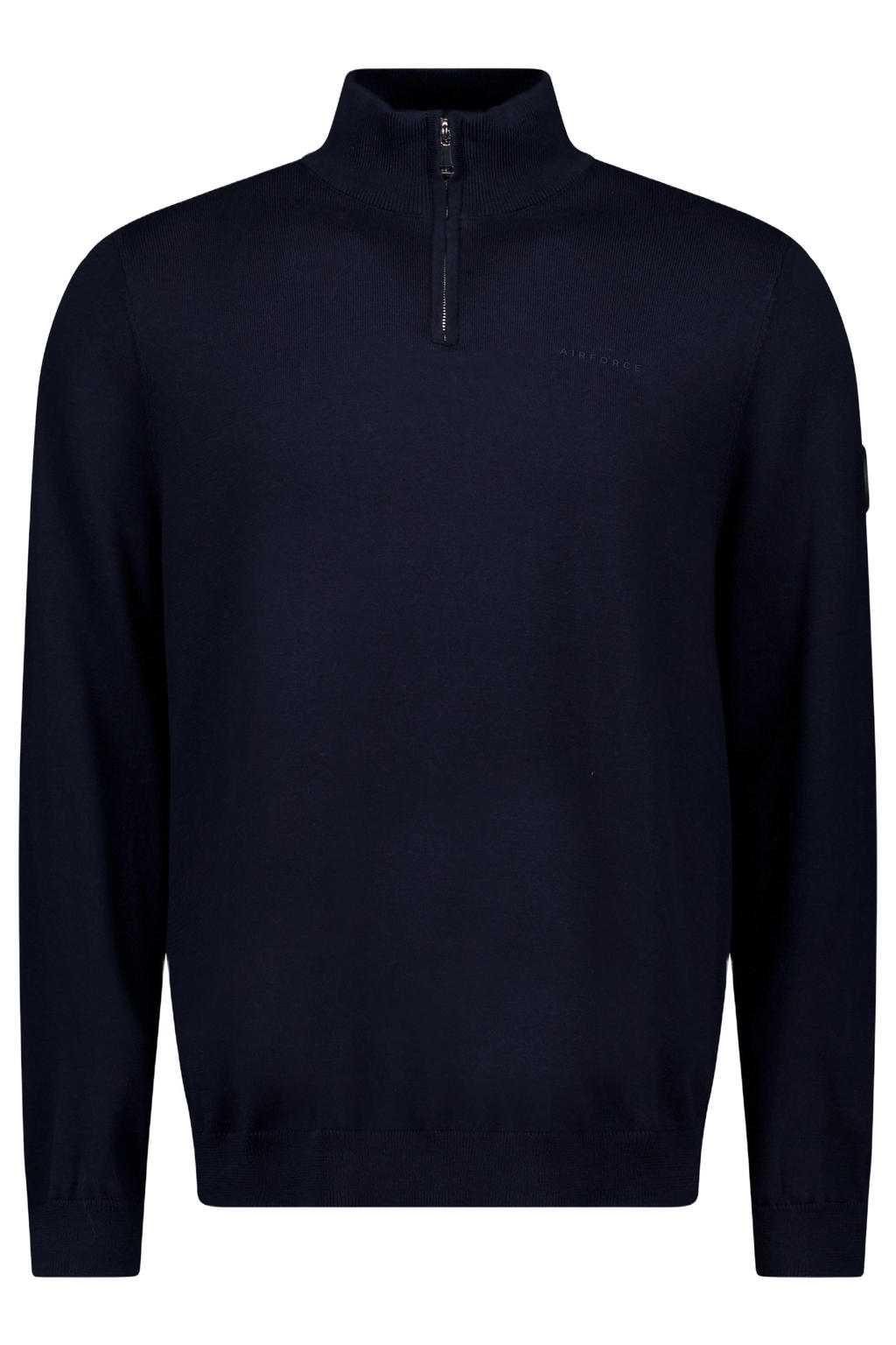 Airforce katoenen regular fit gebreide trui - donkerblauw
