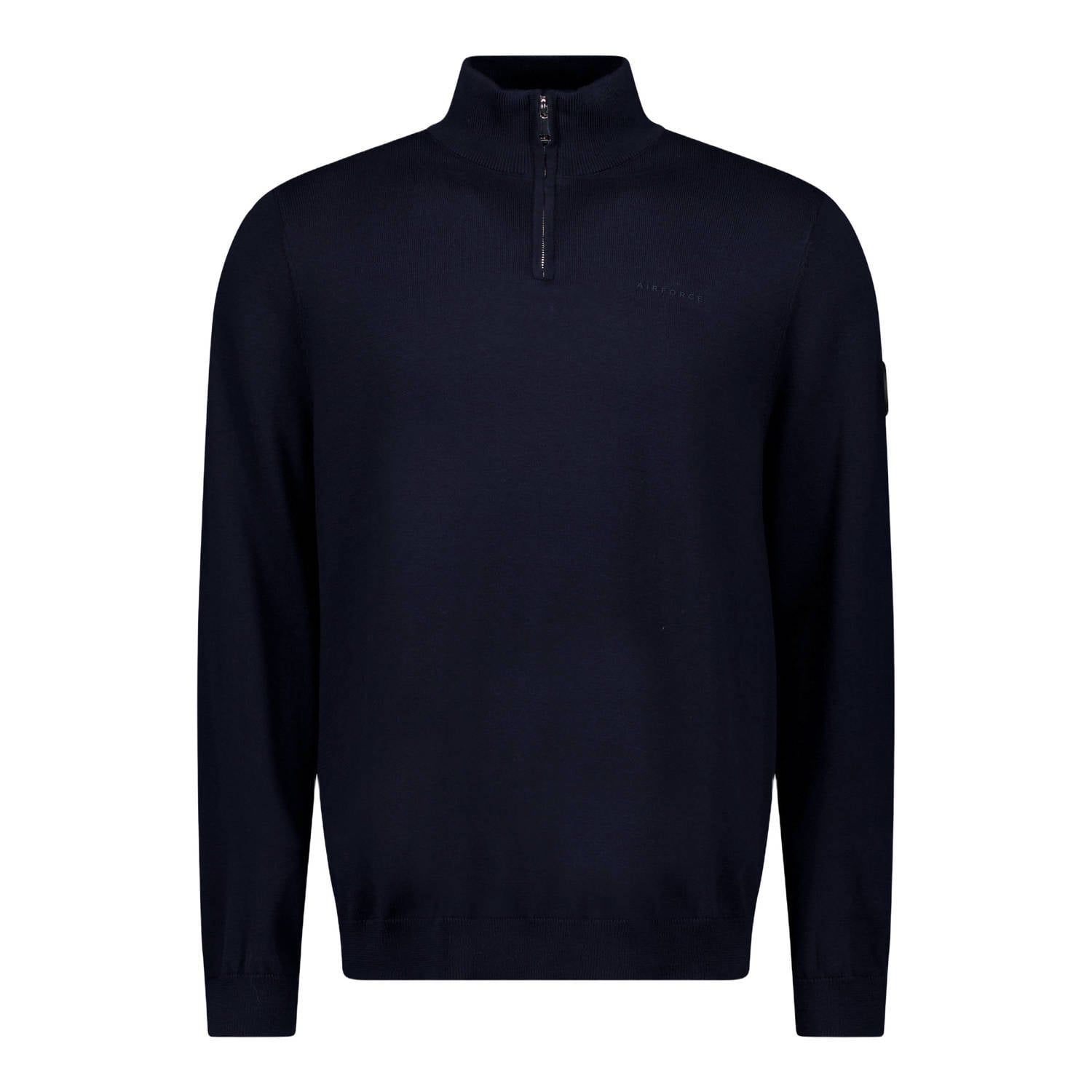 Airforce katoenen regular fit gebreide trui donkerblauw