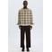 Selected regular fit geruit overshirt met wol - groen