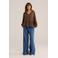 WE Fashion top met peplum - bruin