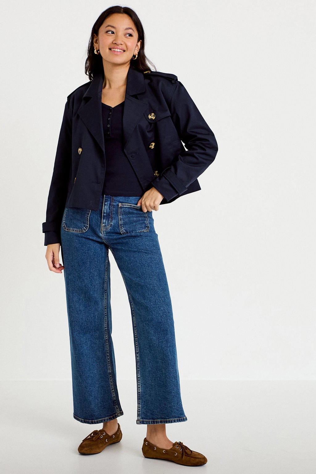Cache Cache katoenen trenchcoat - marineblauw