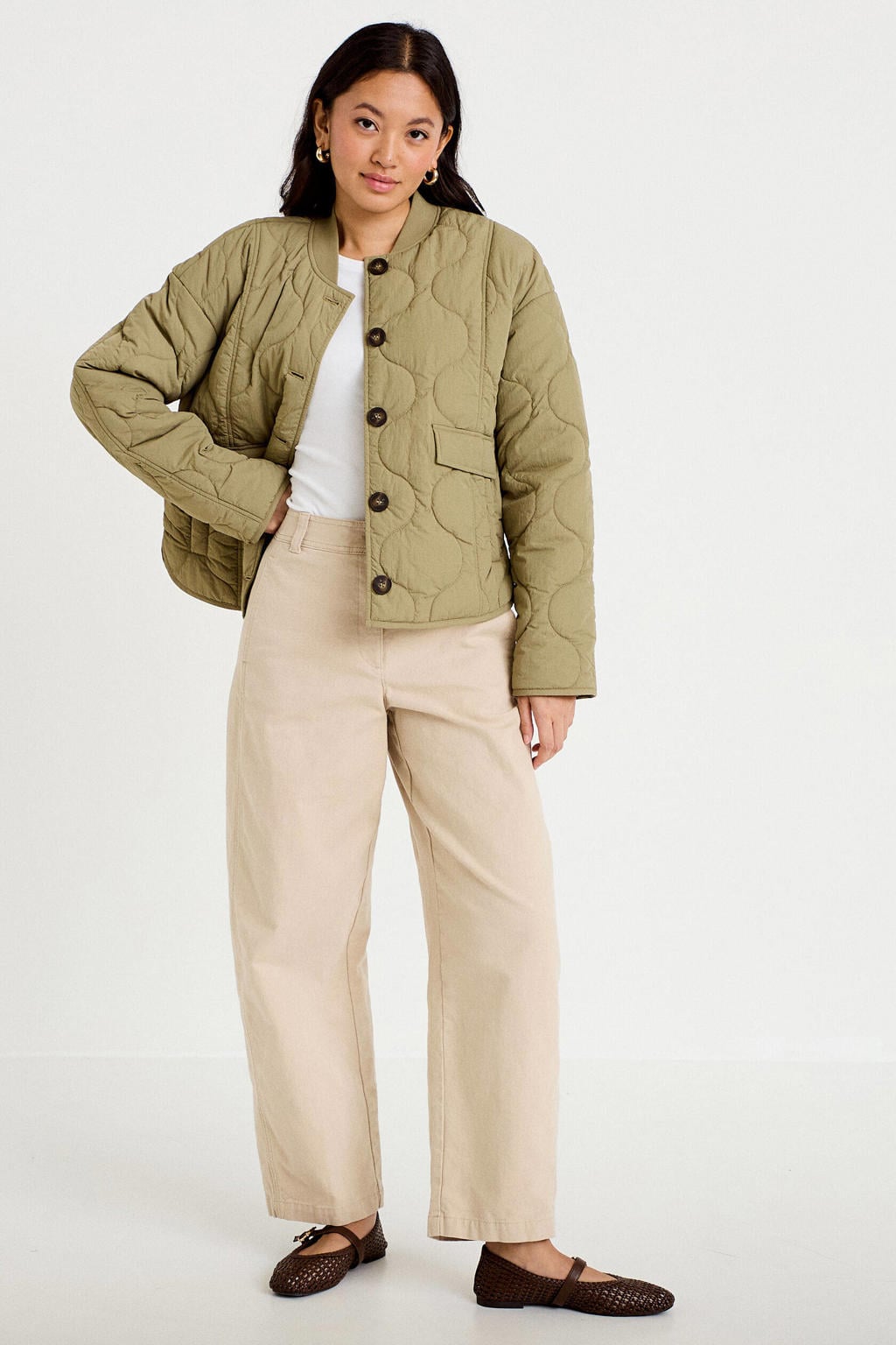 Cache Cache gewatteerde quilted jas - lichtgroen