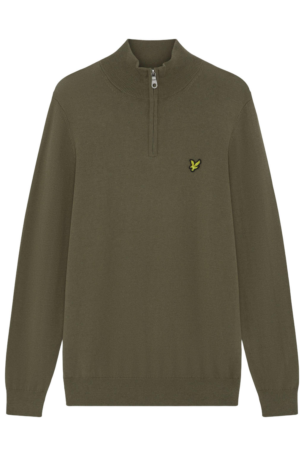 Lyle & Scott regular fit gebreide trui met wol - kaki