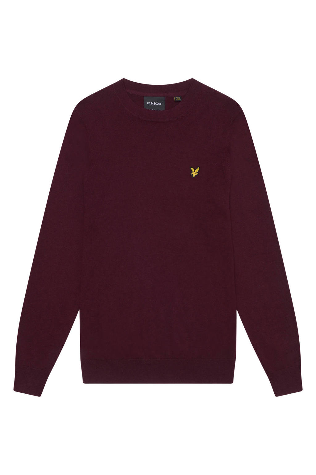 Lyle & Scott regular fit gebreide trui met wol - bordeauxrood