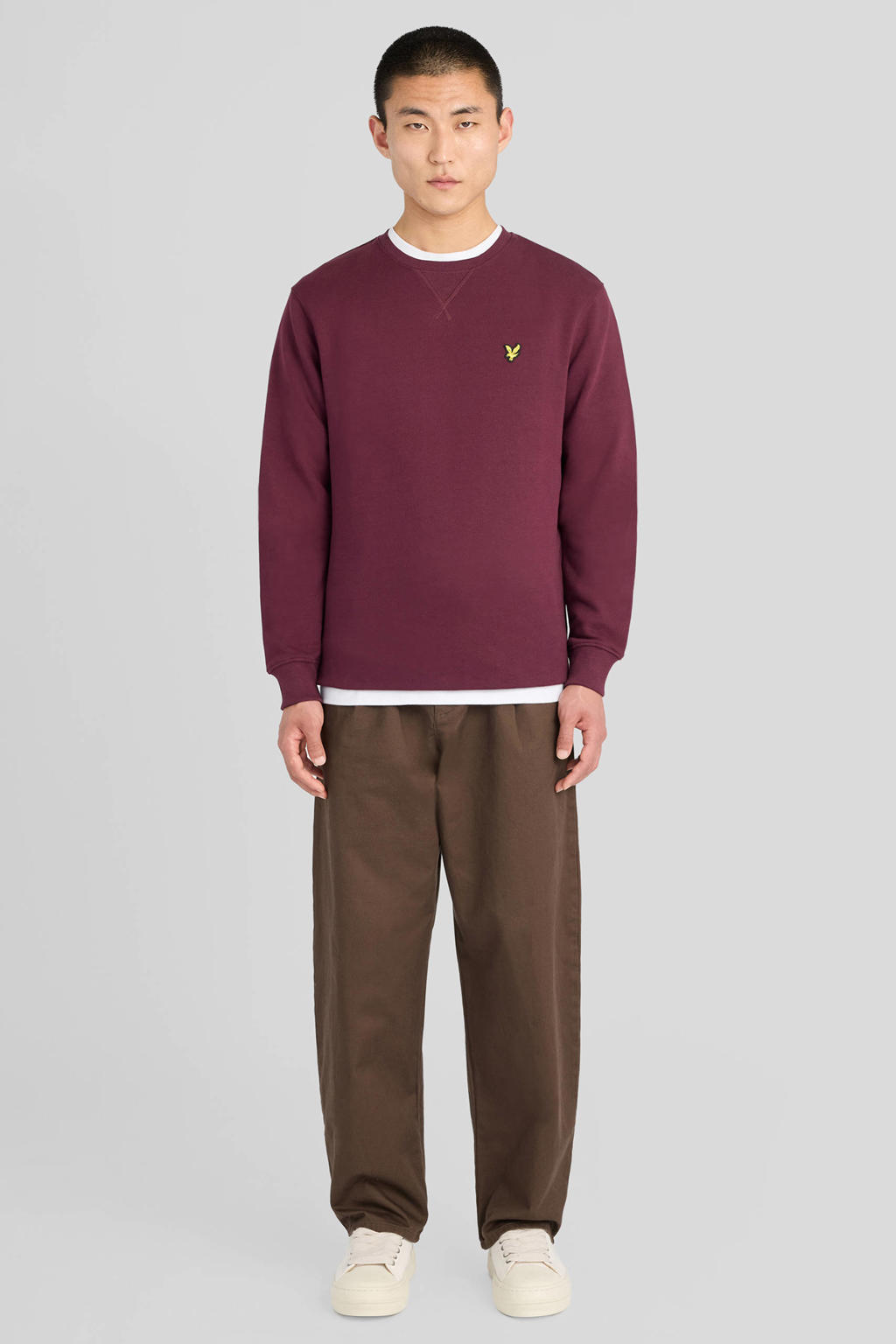 Lyle & Scott regular fit sweater - donkerrood