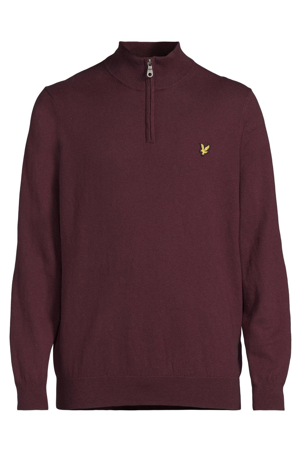 Lyle & Scott regular fit gebreide trui met wol - burgundy