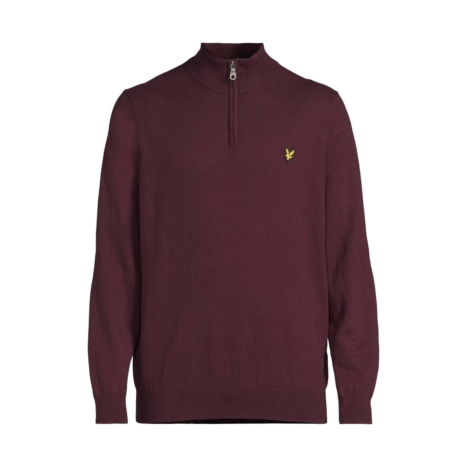 Lyle & Scott regular fit gebreide trui met wol burgundy
