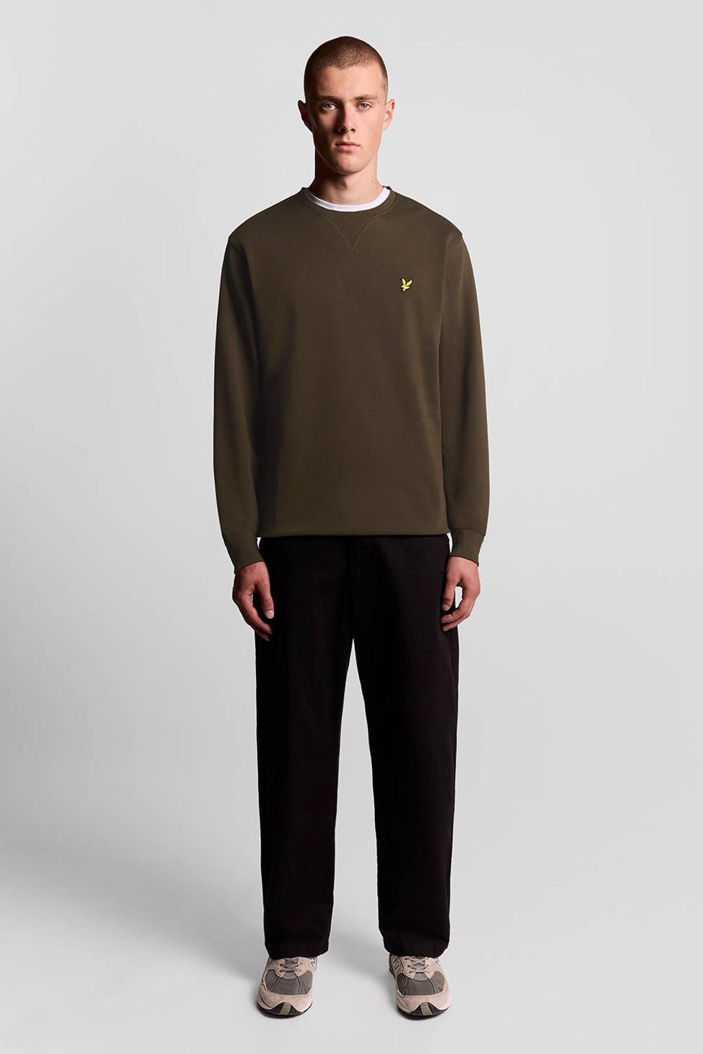 Lyle & Scott regular fit trui - olijfgroen