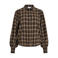 VILA geruite blouse met smockwerk - bruin