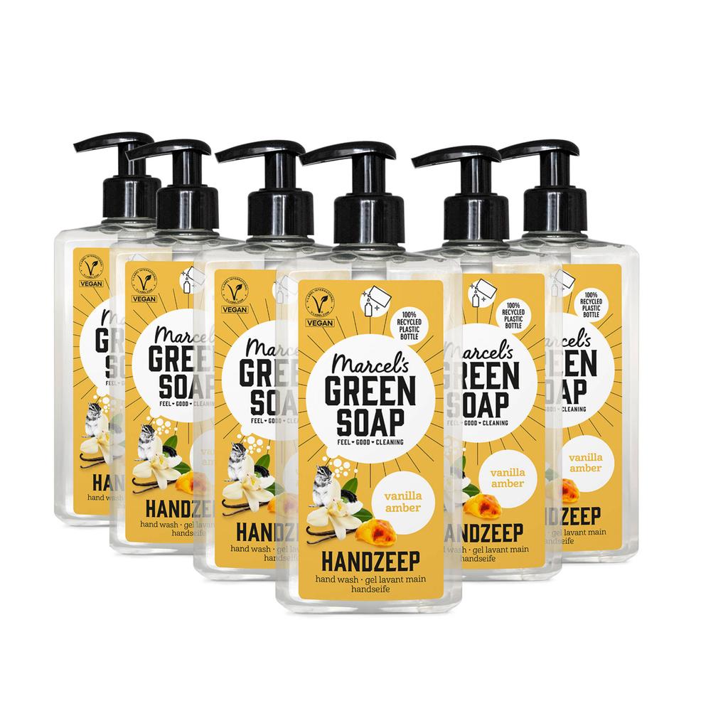 Marcel's Green Soap handzeep - Vanilla & Amber 6 x 500 ml