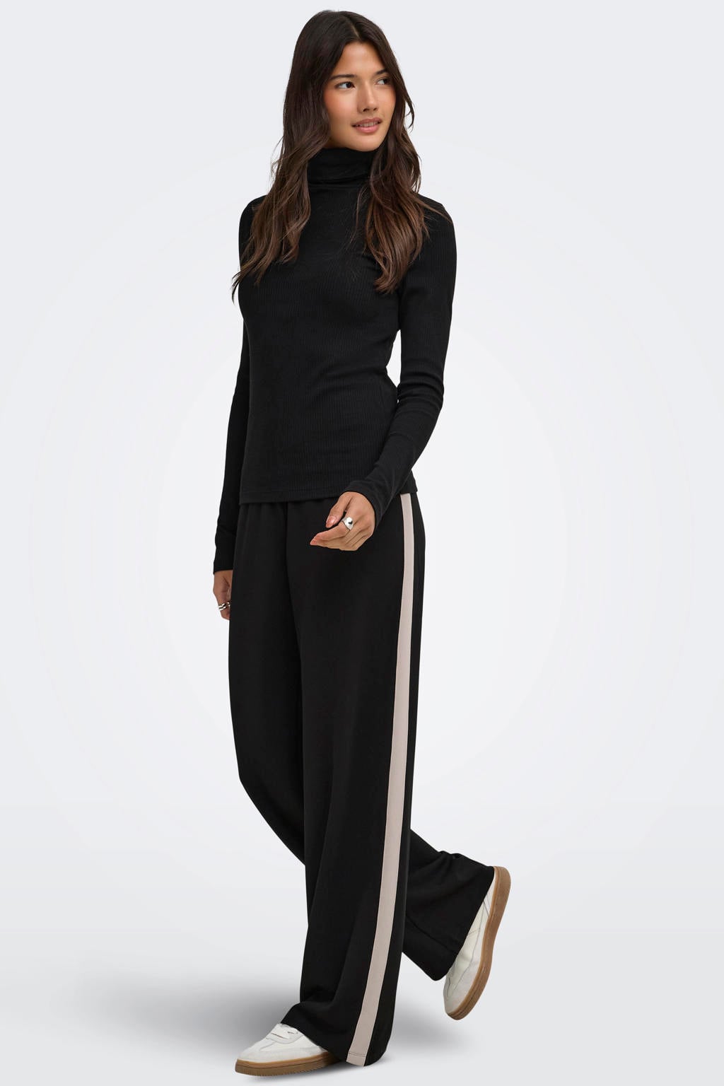Zwarte dames JDY wide leg casual broek met effen