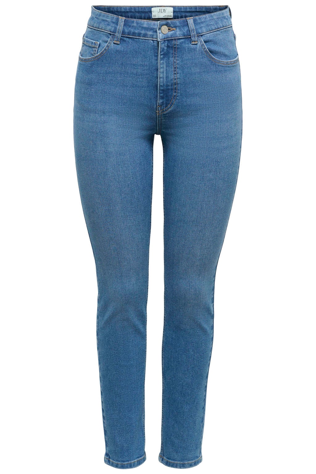 Medium blue denim dames JDY Jdyfrida Hw Skinny Dnm skinny jeans met regular waist, rits- en knoopsluiting en effen
