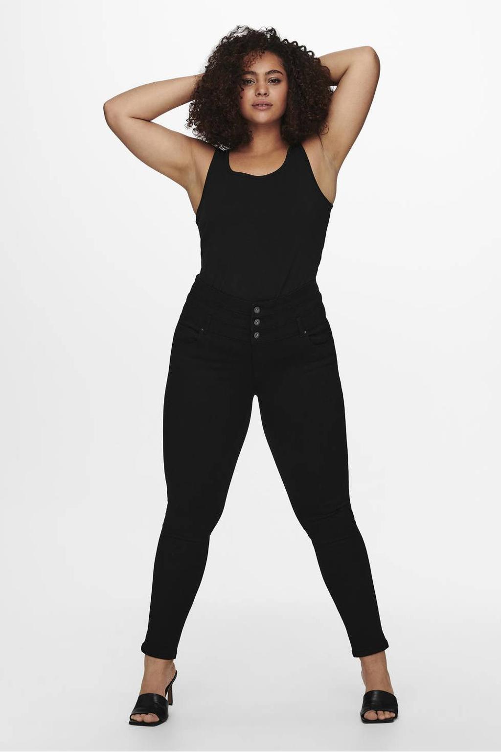 Zwarte dames ONLY CARMAKOMA top Plus Size met effen