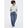 ONLY CARMAKOMA Plus Size gebreide trui met ruches en wol - grijs