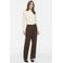 VILA regular waist wide leg casual broek - bruin