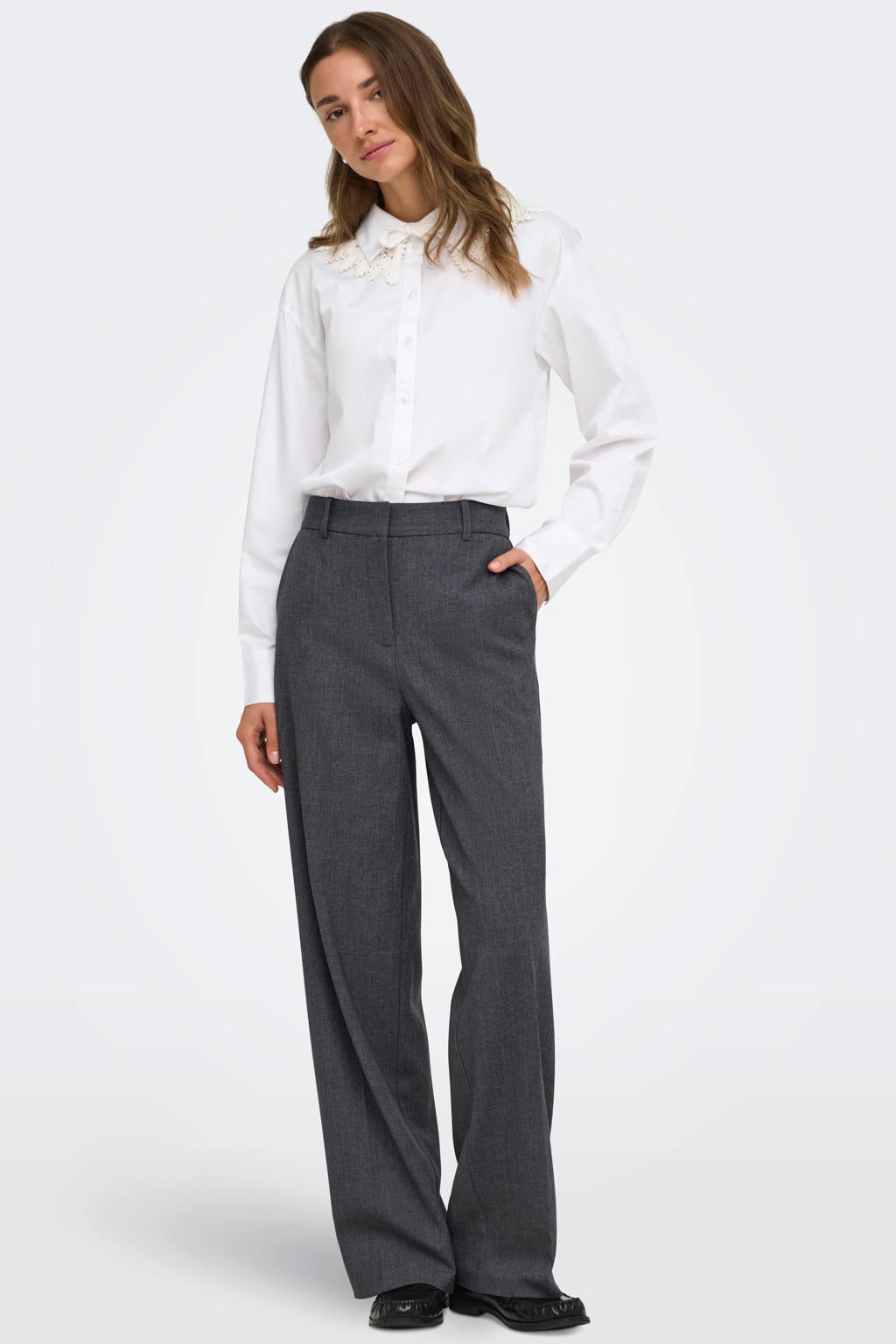 JDY wide leg casual broek - grijs