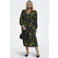 ONLY CARMAKOMA Carcamille L/S V-Neck Midaxi Dress Aop Plus Size gebloemde wikkeljurk - zwart/groen