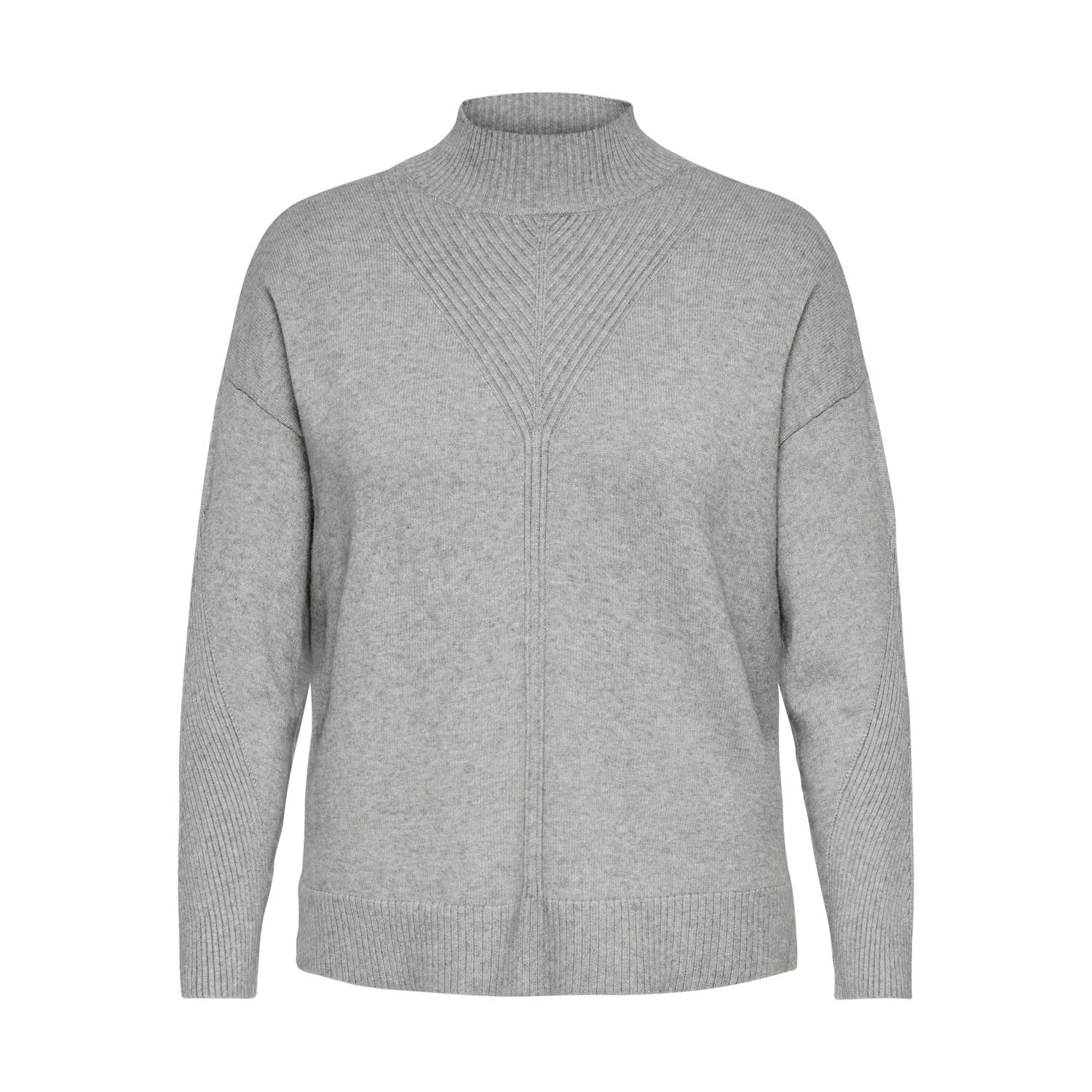 ONLY CARMAKOMA Carprincess Ls Highneck Knt Plus Size gebreide trui grijs