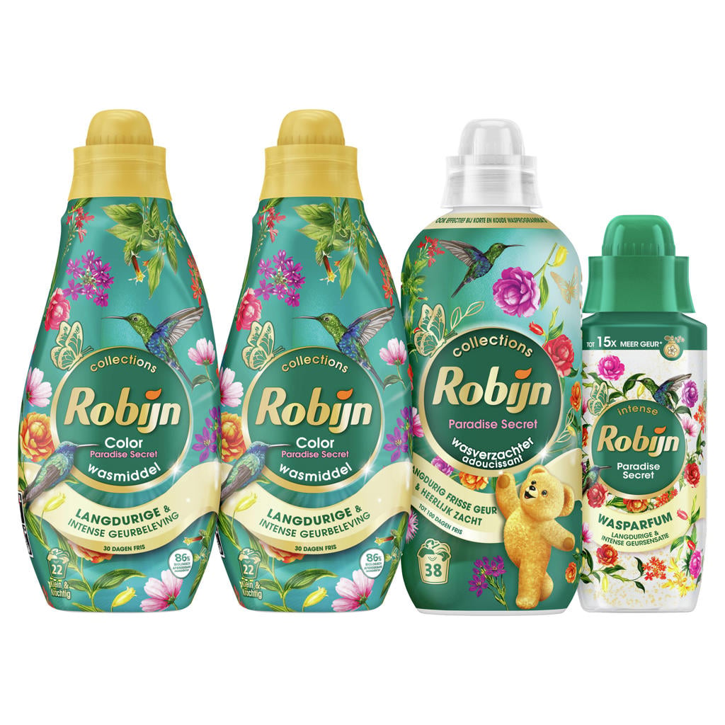 Robijn Perfect Match Paradise Secret - wasmiddel + wasverzachter + wasparfum - 4 stuks - 44 wasbeurten