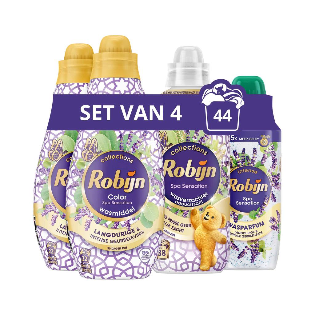 Robijn Perfect Match Spa Sensation - wasmiddel + wasverzachter + wasparfum - 4 stuks - 44 wasbeurten