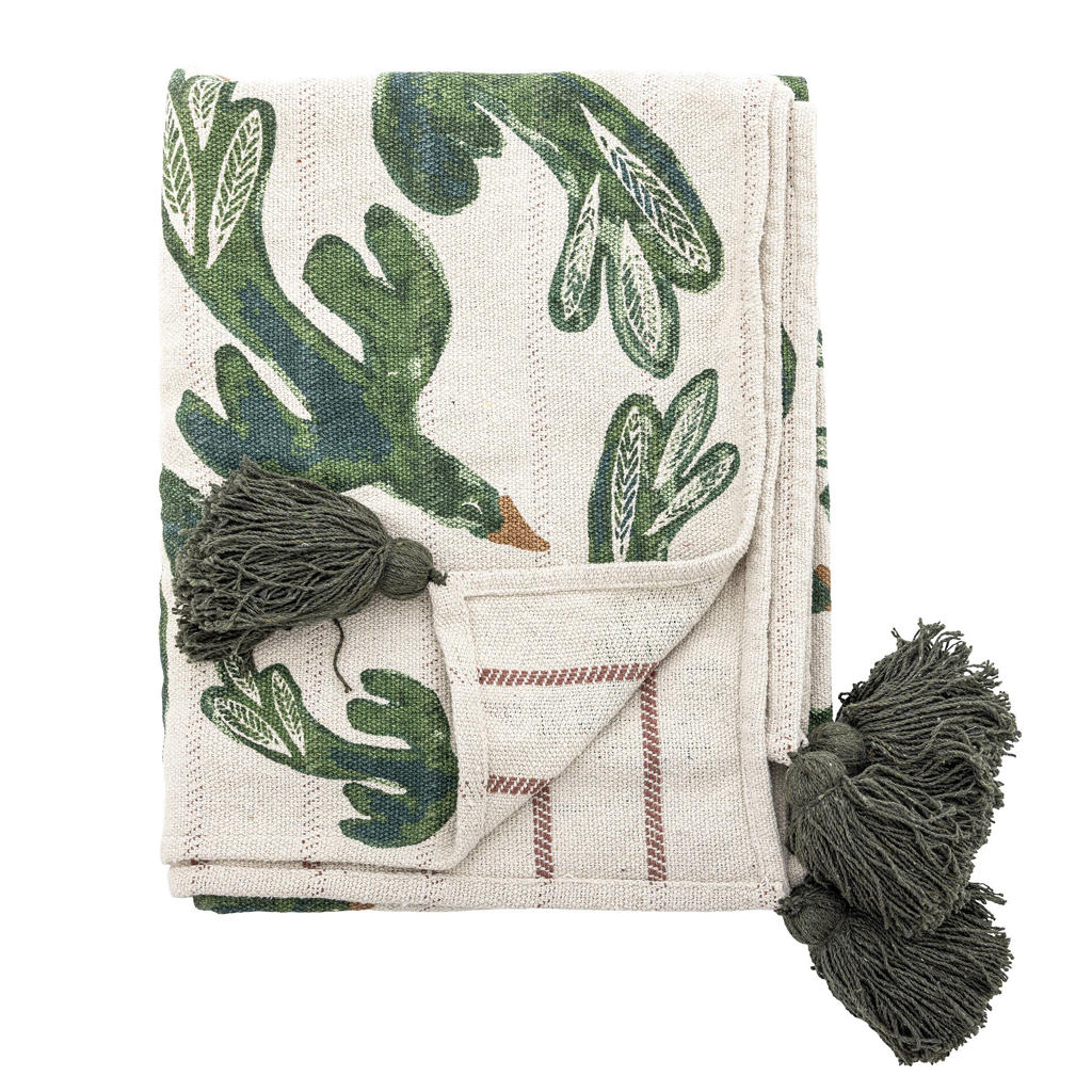 Bloomingville plaid Birdliva (160x130 cm)