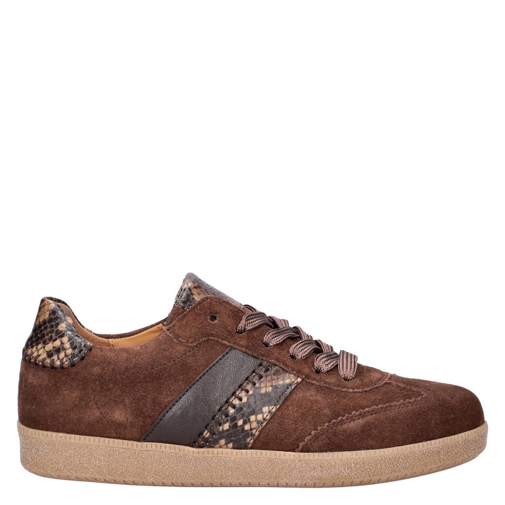 Bruine dames Gabor suède sneakers - met veters
