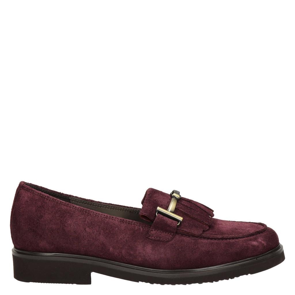 Gabor suède loafers met blokhak - bordeaux